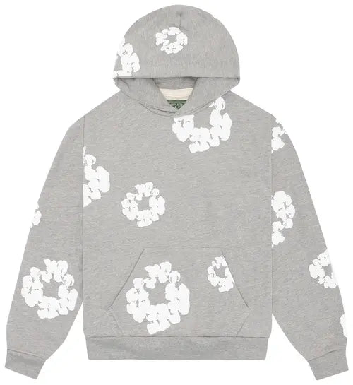 Hoodie für Herren mit Blumenmuster, Kängurutasche und langen Ärmeln