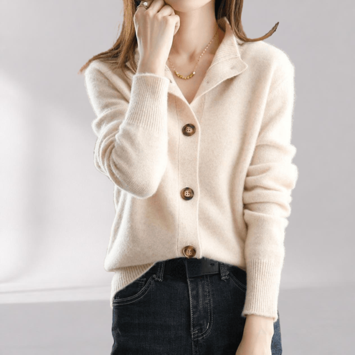 Damesvest van een kasjmiermix - open, casual model