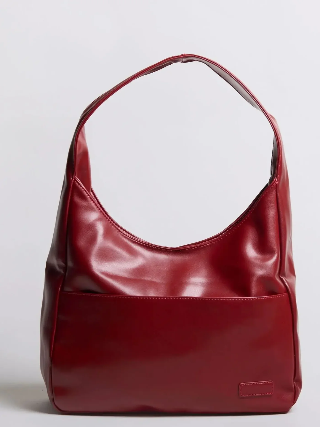 Women's Vegan Leather Hobo Handbag with a Wide Strap
