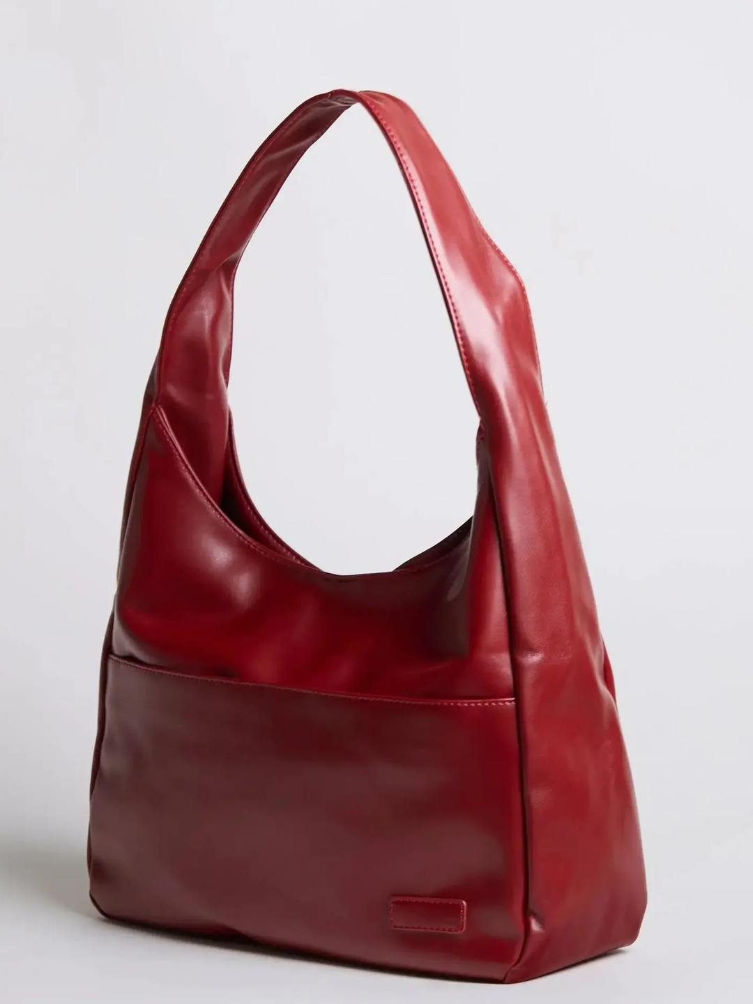 Women's Vegan Leather Hobo Handbag with a Wide Strap