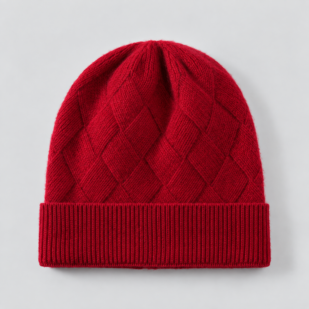 Femme Bonnet en Cachemire Texturé Diamant