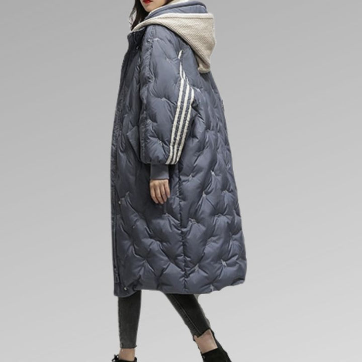 Charlotte | Manteau long en duvet avec capuche pour femme | Hiver