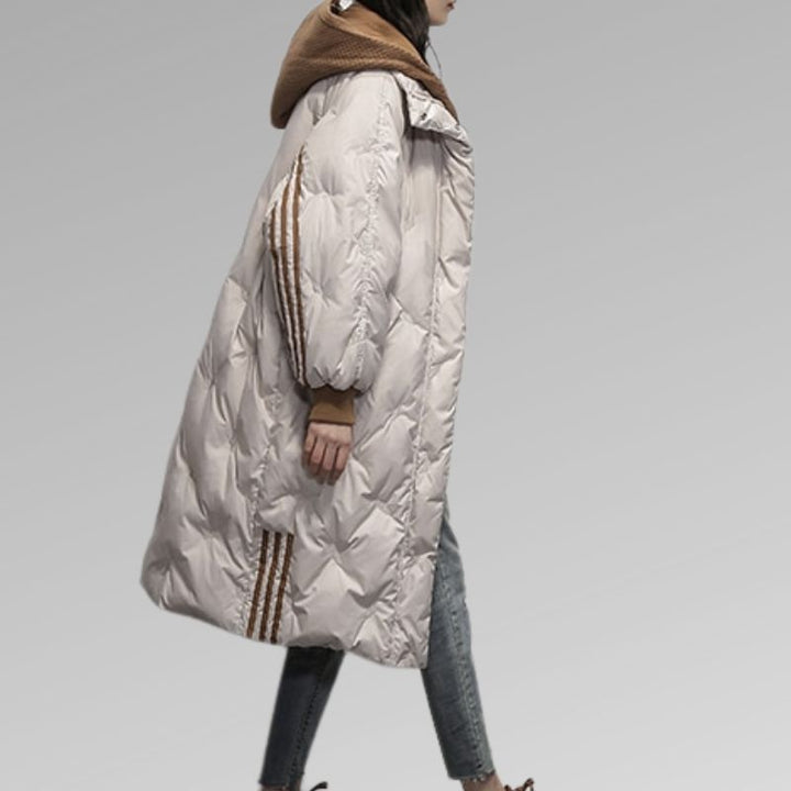 Charlotte | Manteau long en duvet avec capuche pour femme | Hiver