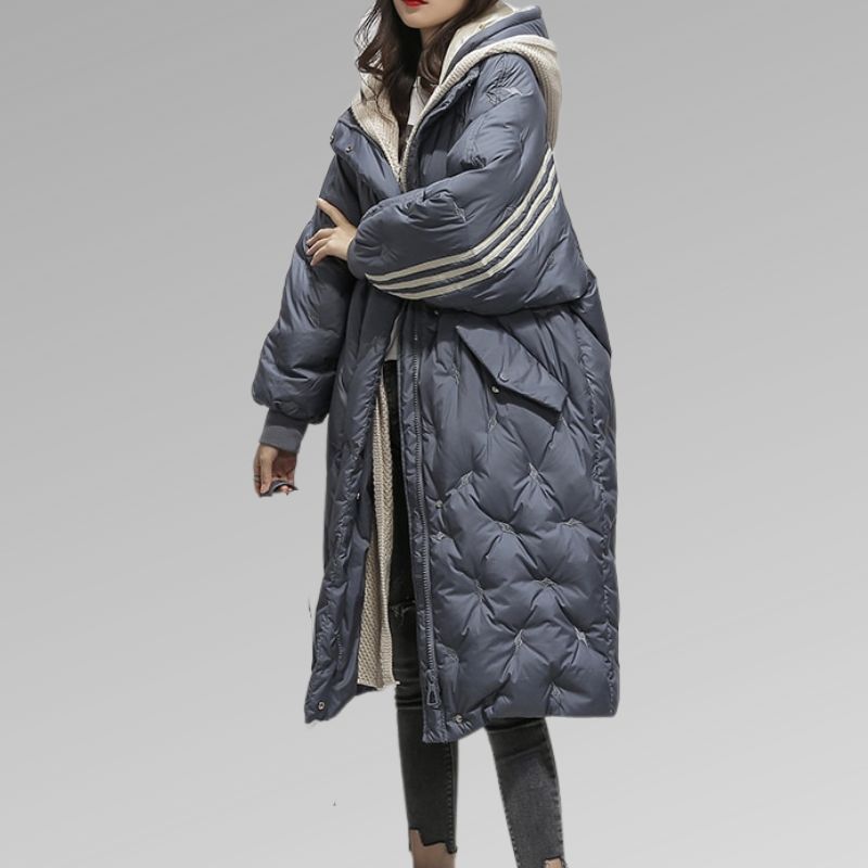 Charlotte | Manteau long en duvet avec capuche pour femme | Hiver