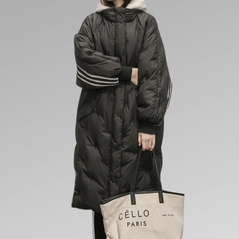 Charlotte | Manteau long en duvet avec capuche pour femme | Hiver