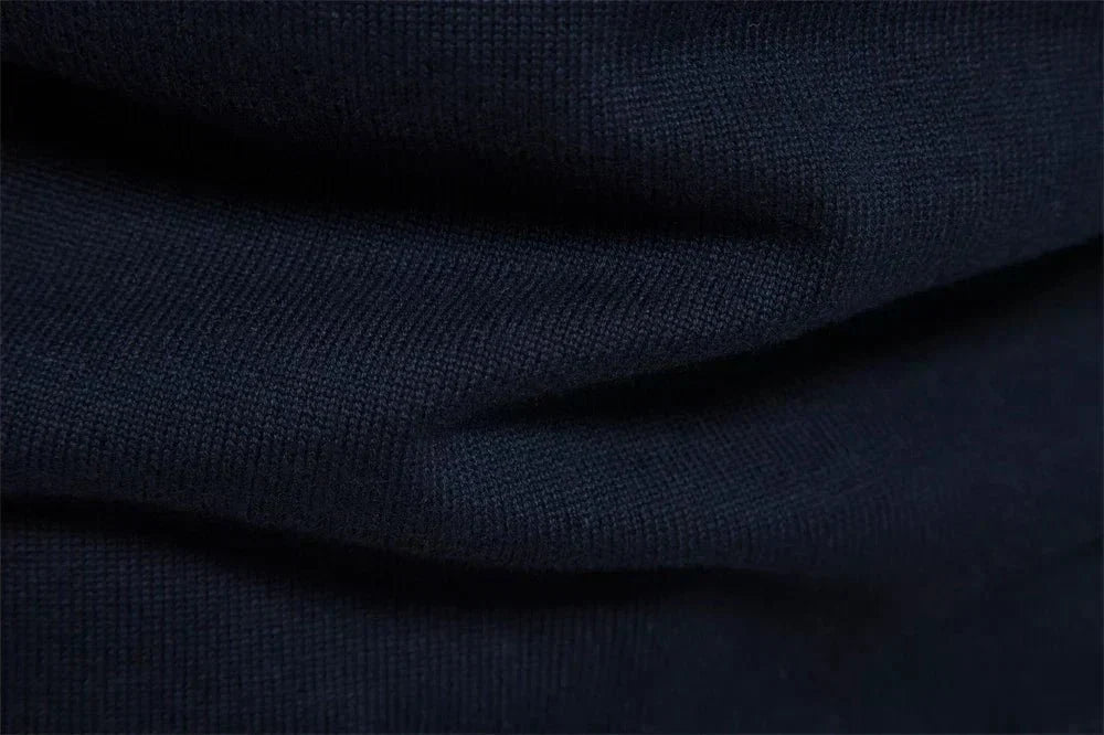 Suéter a rayas para hombre con media cremallera y mezcla de algodón