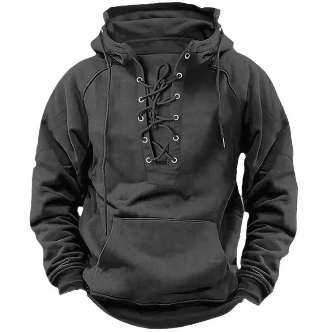 Men's Heavyweight Cotton Hoodie with Drawstrings and Kangaroo Pocket
