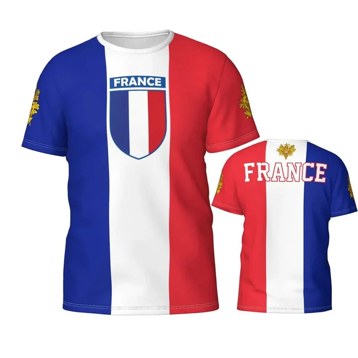 T-shirt Maillot Équipe de France | Emblème FFF Imprimé 3D | Coupe du Monde 2026