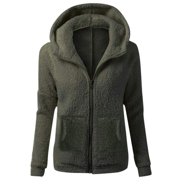 Sweat à Capuche Femme Doublé Sherpa Zippé avec Poches