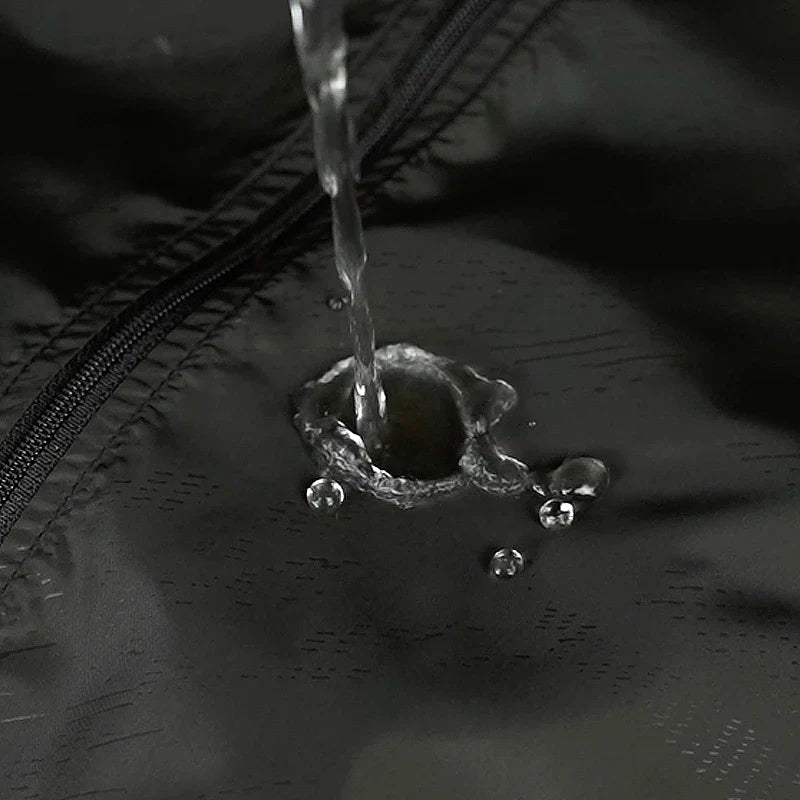 Men's Waterproof Hooded Windbreaker with Full-Zip Closure
