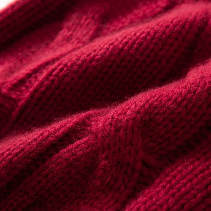 Bonnet Femme Cachemire Maille Torsadée Revers Côtelé