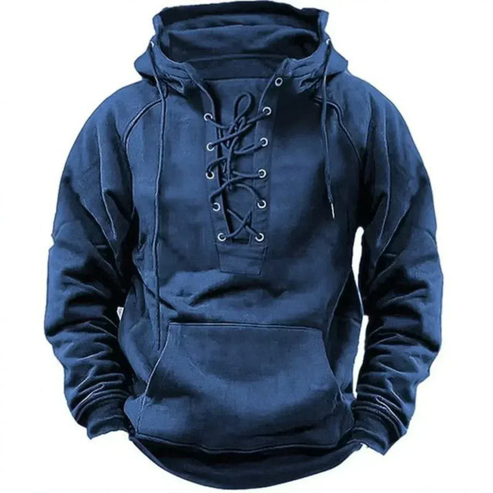 Men's Heavyweight Cotton Hoodie with Drawstrings and Kangaroo Pocket
