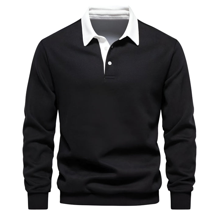 Pull à Col Polo Contrastant et Boutonnage pour Homme