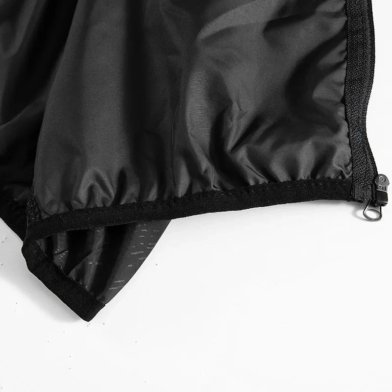 Men's Waterproof Hooded Windbreaker with Full-Zip Closure
