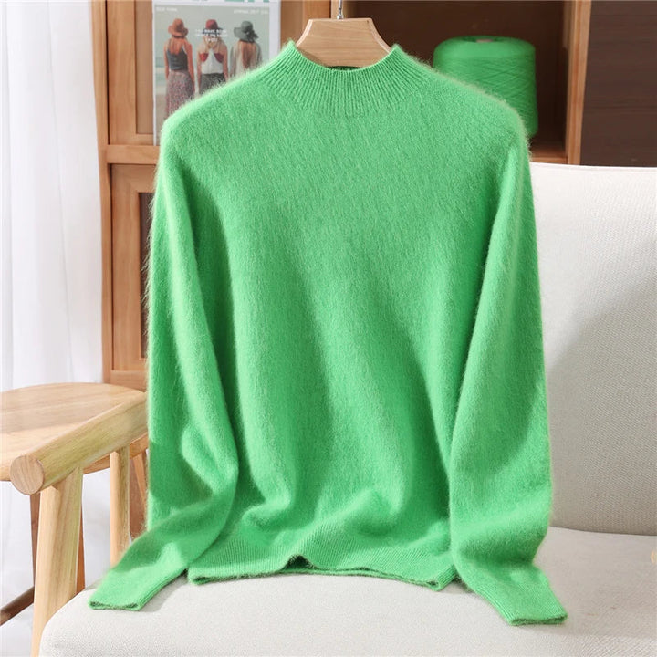Pullover da donna in cashmere, collo alto e vestibilità casual