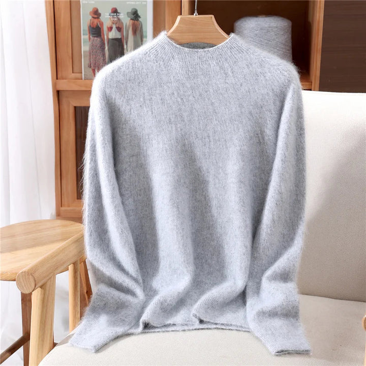 Pullover da donna in cashmere, collo alto e vestibilità casual