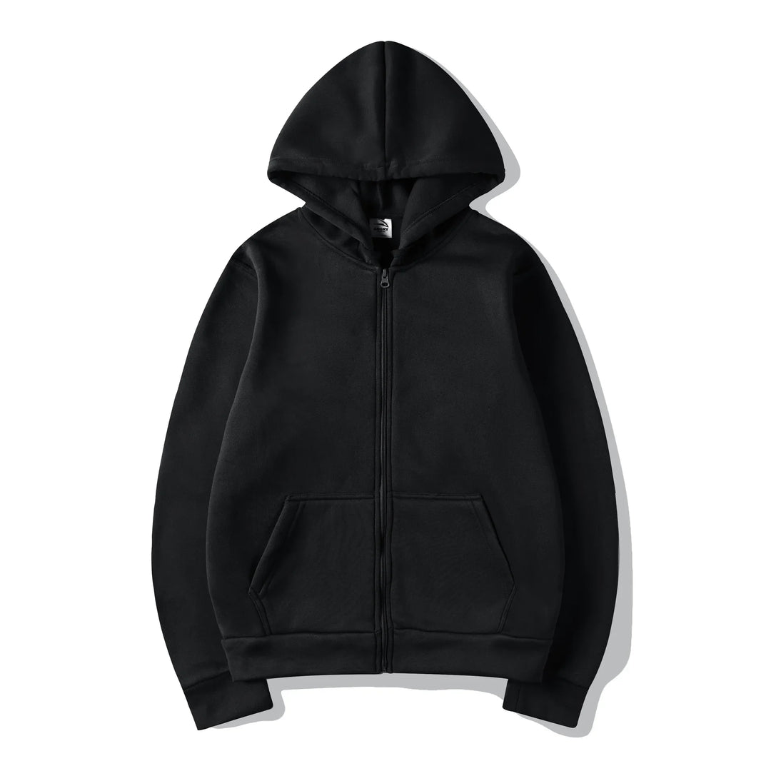 Oversize-Kapuzenpullover für Herren mit Reißverschluss, Vordertaschen und überschnittenen Schultern