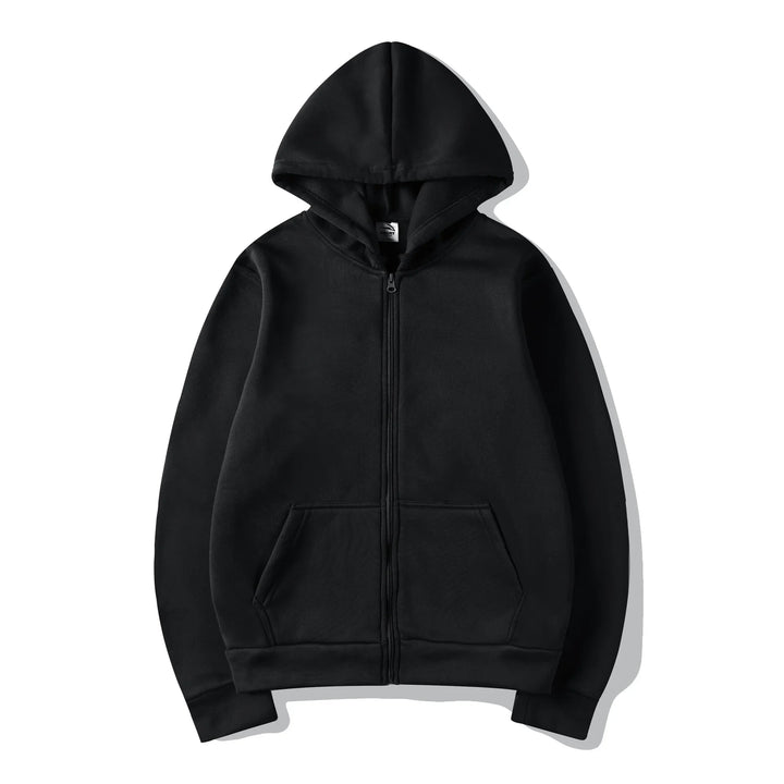 Oversize-Kapuzenpullover für Herren mit Reißverschluss, Vordertaschen und überschnittenen Schultern