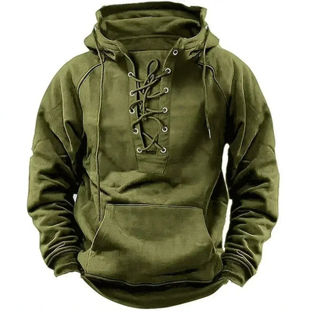 Men's Heavyweight Cotton Hoodie with Drawstrings and Kangaroo Pocket