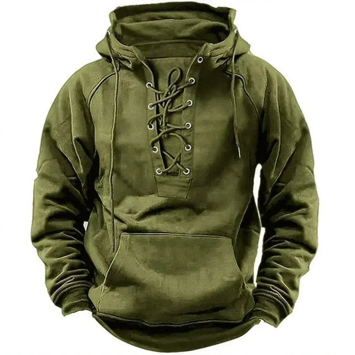 Men's Heavyweight Cotton Hoodie with Drawstrings and Kangaroo Pocket