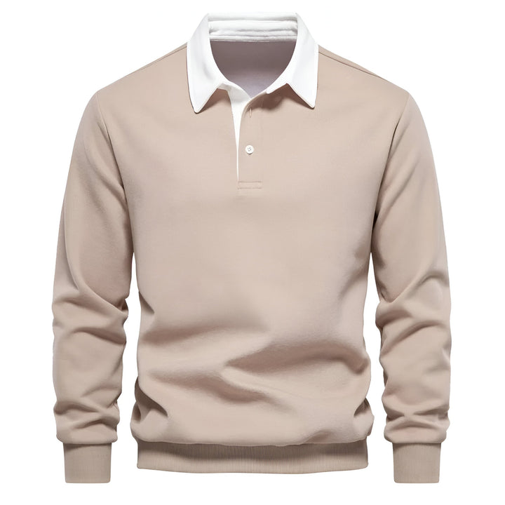 Pull à Col Polo Contrastant et Boutonnage pour Homme