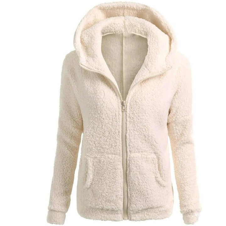 Sweat à Capuche Femme Doublé Sherpa Zippé avec Poches