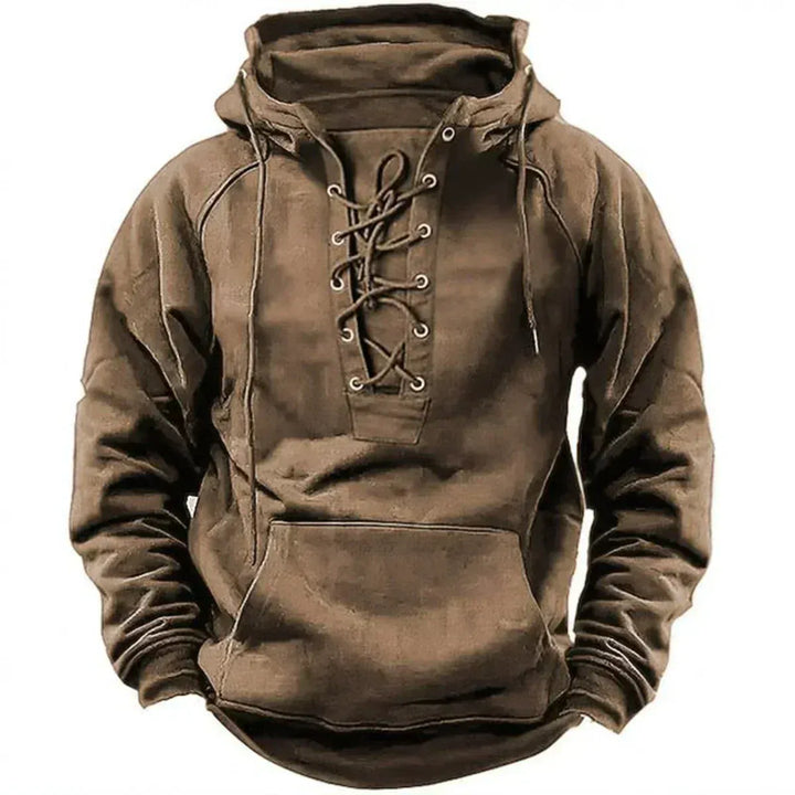 Men's Heavyweight Cotton Hoodie with Drawstrings and Kangaroo Pocket