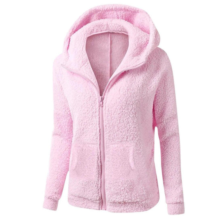 Sweat à Capuche Femme Doublé Sherpa Zippé avec Poches