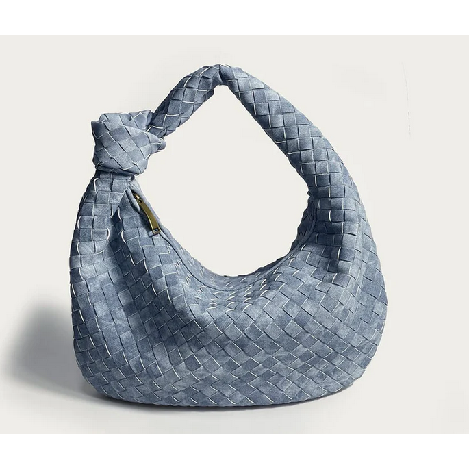 Bolso hobo para mujer de mezclilla trenzada con detalle de nudo y asa