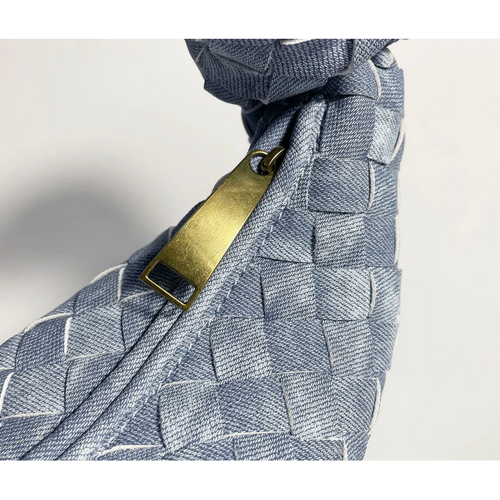 Bolso hobo para mujer de mezclilla trenzada con detalle de nudo y asa