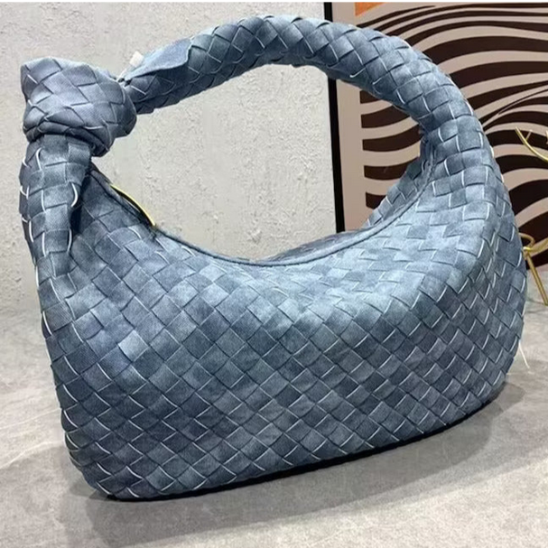 Bolso hobo para mujer de mezclilla trenzada con detalle de nudo y asa