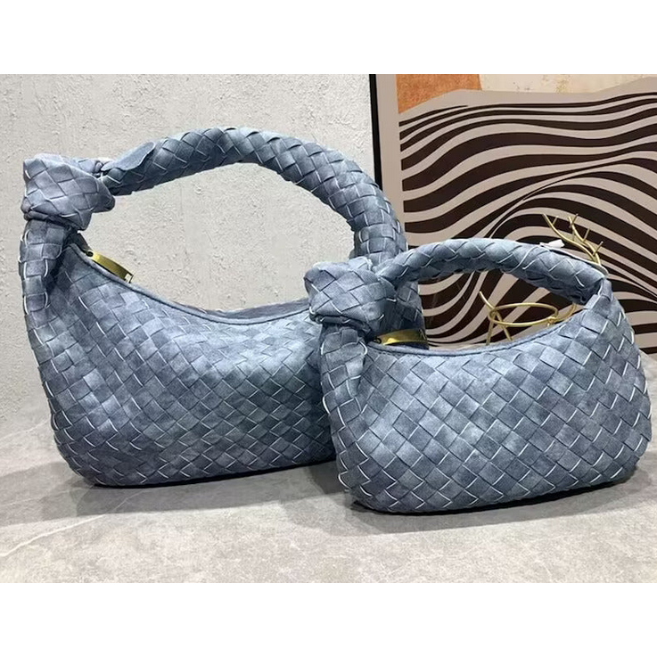 Bolso hobo para mujer de mezclilla trenzada con detalle de nudo y asa