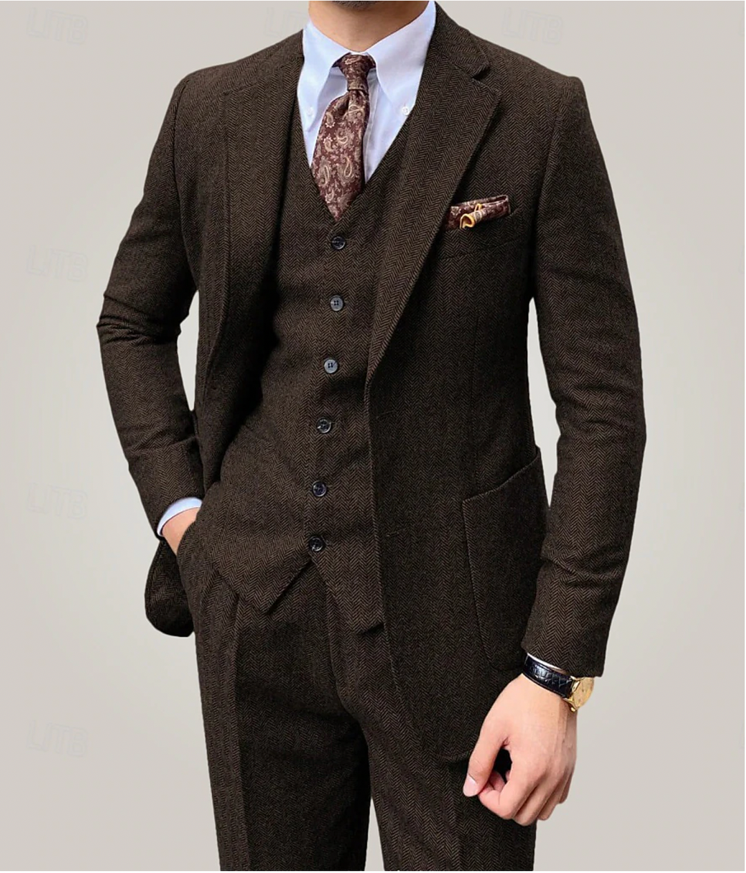 Costume 3 Pièces Vintage Invité À Un Mariage  Pour Homme | Tenue De Cérémonie