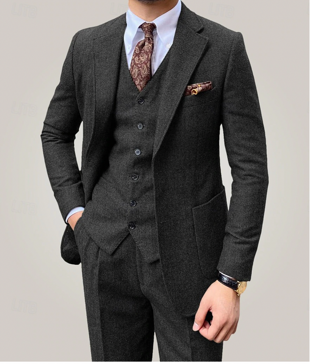 Costume 3 Pièces Vintage Invité À Un Mariage  Pour Homme | Tenue De Cérémonie