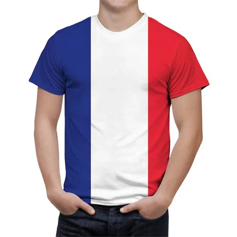 T-shirt Maillot Équipe de France | Emblème FFF Imprimé 3D | Coupe du Monde 2026
