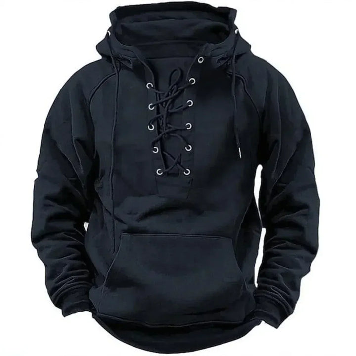 Men's Heavyweight Cotton Hoodie with Drawstrings and Kangaroo Pocket