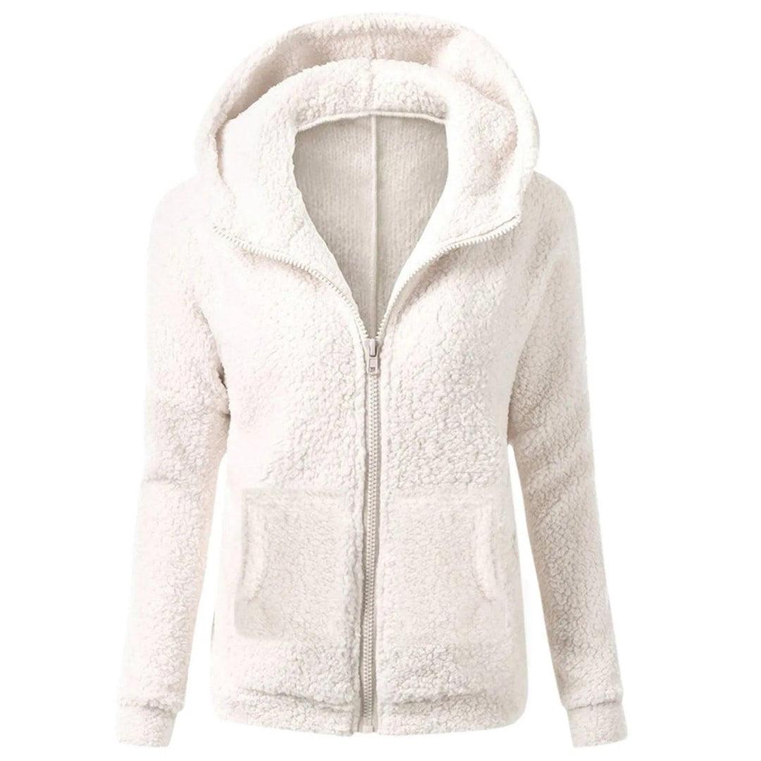 Sweat à Capuche Femme Doublé Sherpa Zippé avec Poches
