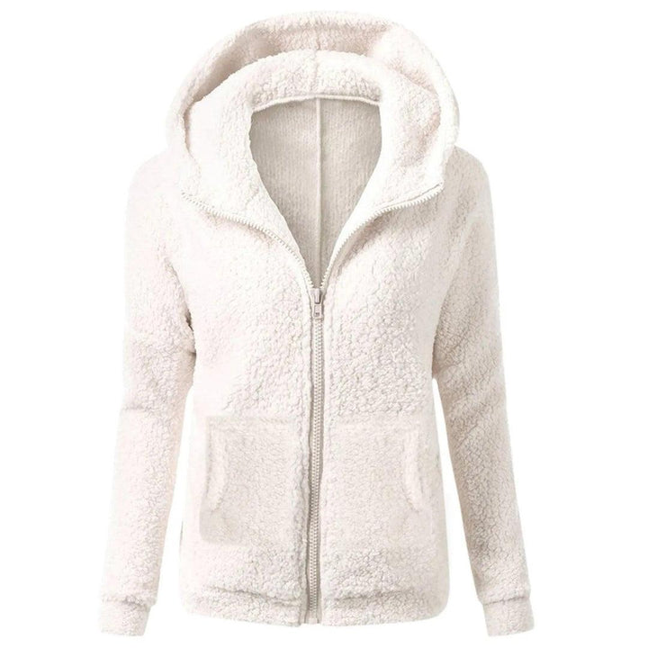 Sweat à Capuche Femme Doublé Sherpa Zippé avec Poches