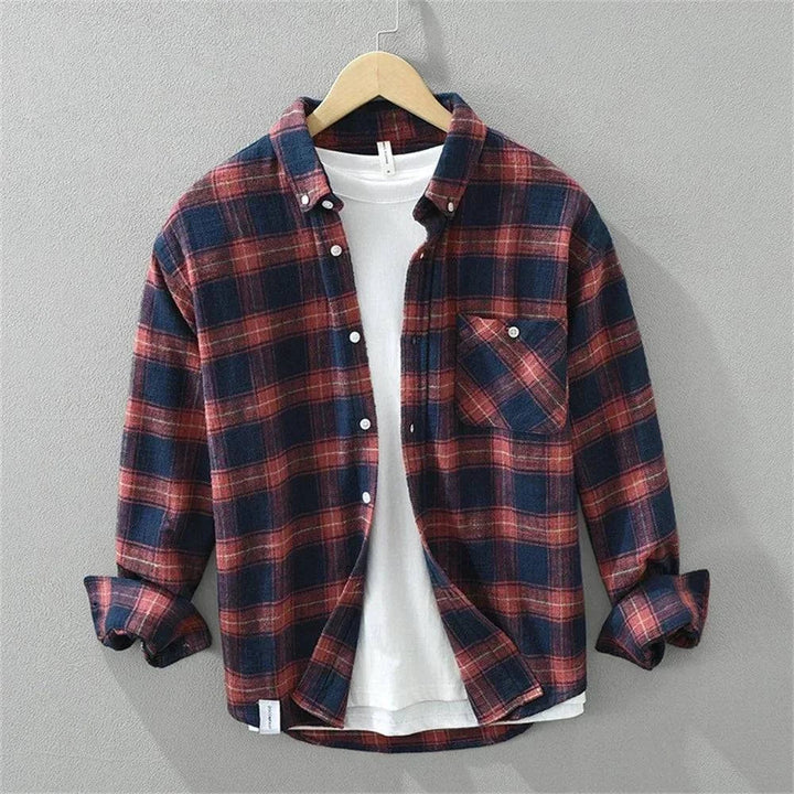 Chemise Homme Flanelle Coton Carreaux Boutonnée