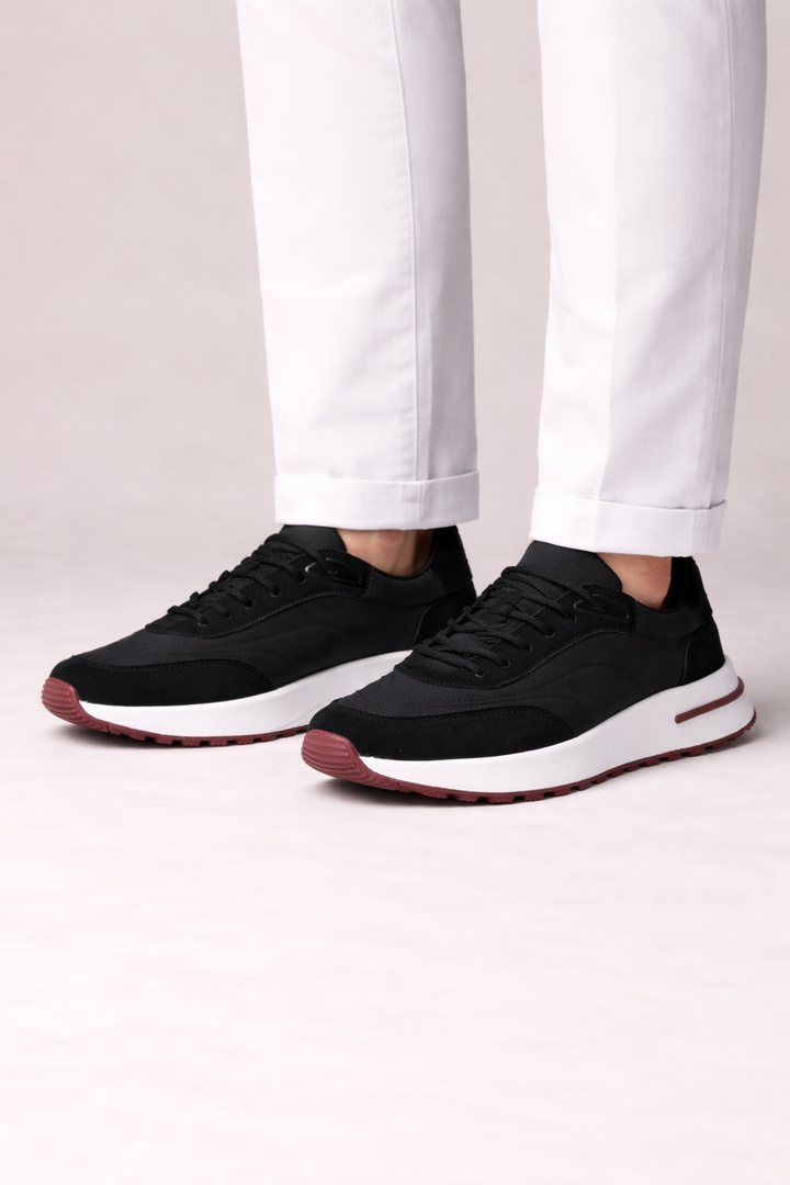 Herensneakers met dikke zool - sportief model met veters