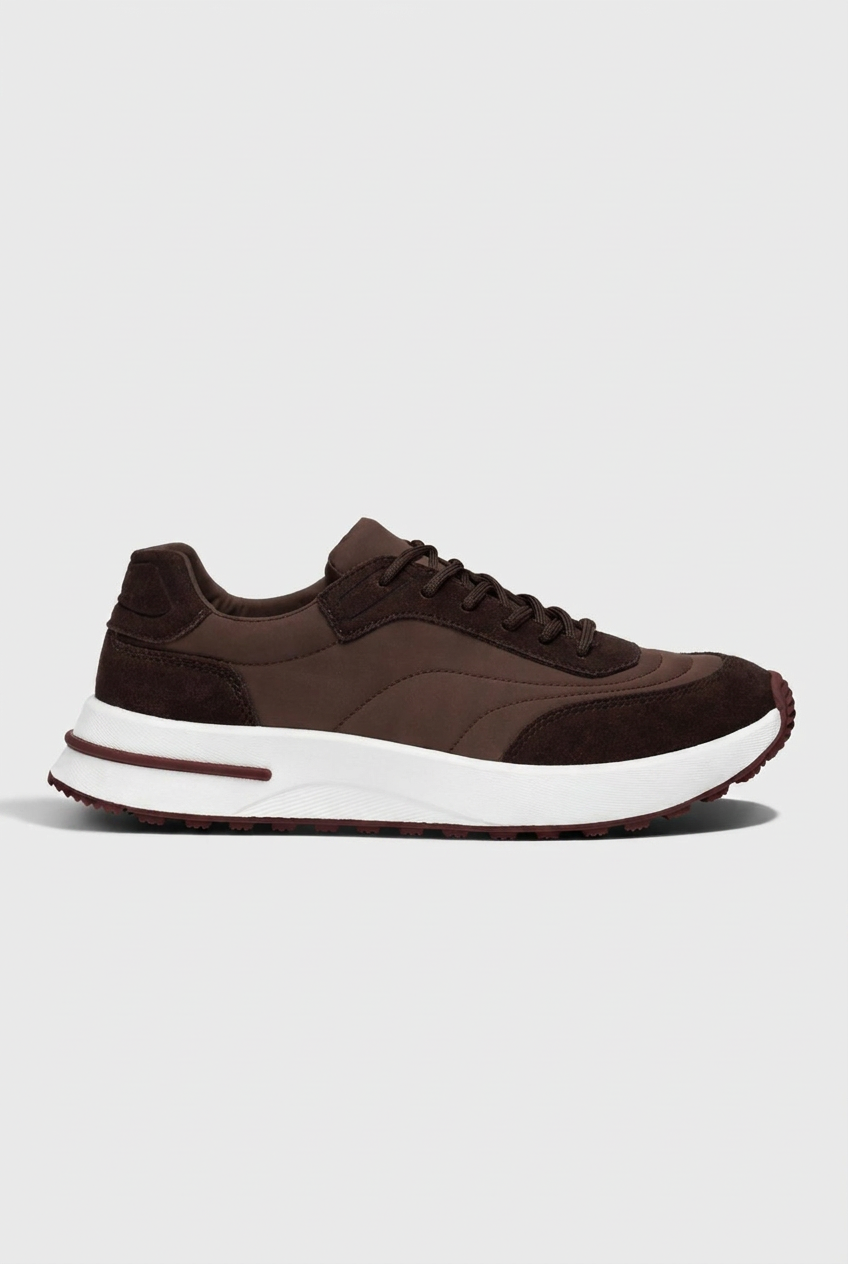 Herensneakers met dikke zool - sportief model met veters
