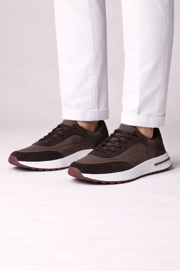 Herensneakers met dikke zool - sportief model met veters