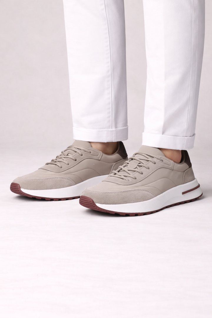 Herensneakers met dikke zool - sportief model met veters