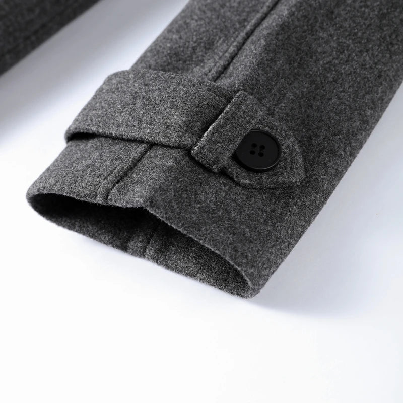 Lange damestrenchcoat met ceintuur, reverskraag, dubbele knoopsluiting en zakken