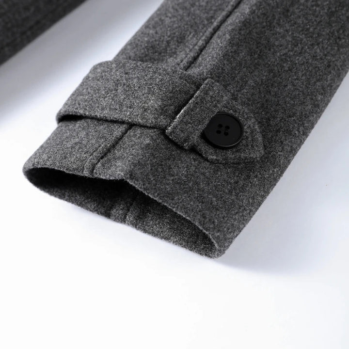 Lange damestrenchcoat met ceintuur, reverskraag, dubbele knoopsluiting en zakken