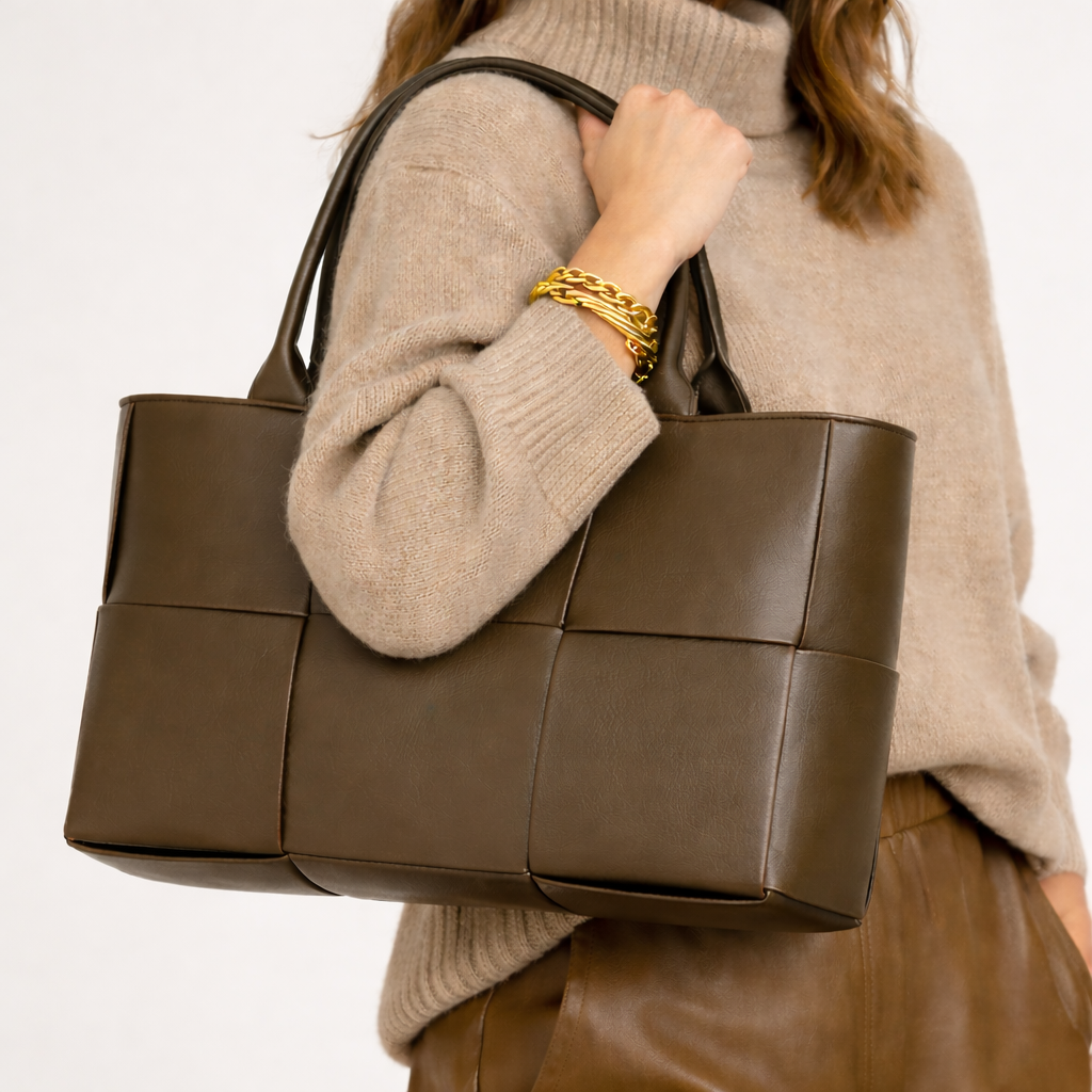 Sac Cabas Tressé Femme – Similicuir Souple