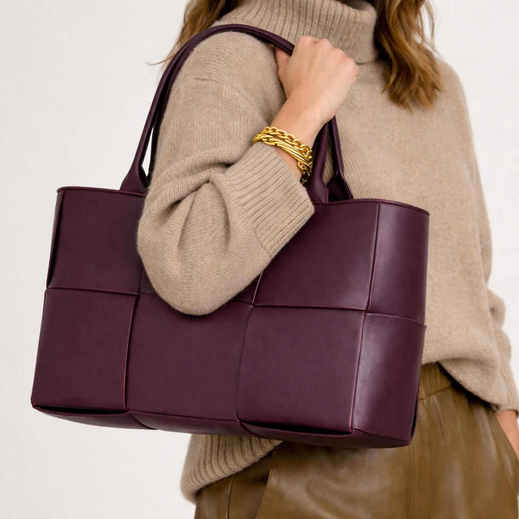 Sac Cabas Tressé Femme – Similicuir Souple