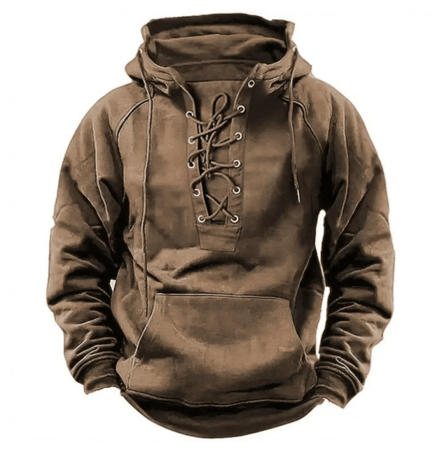 Men's Heavyweight Cotton Hoodie with Drawstrings and Kangaroo Pocket