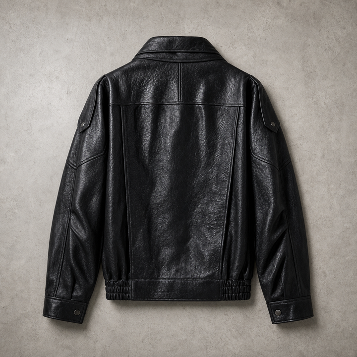 Giubbotto biker oversize da uomo con cintura e pelliccia sintetica