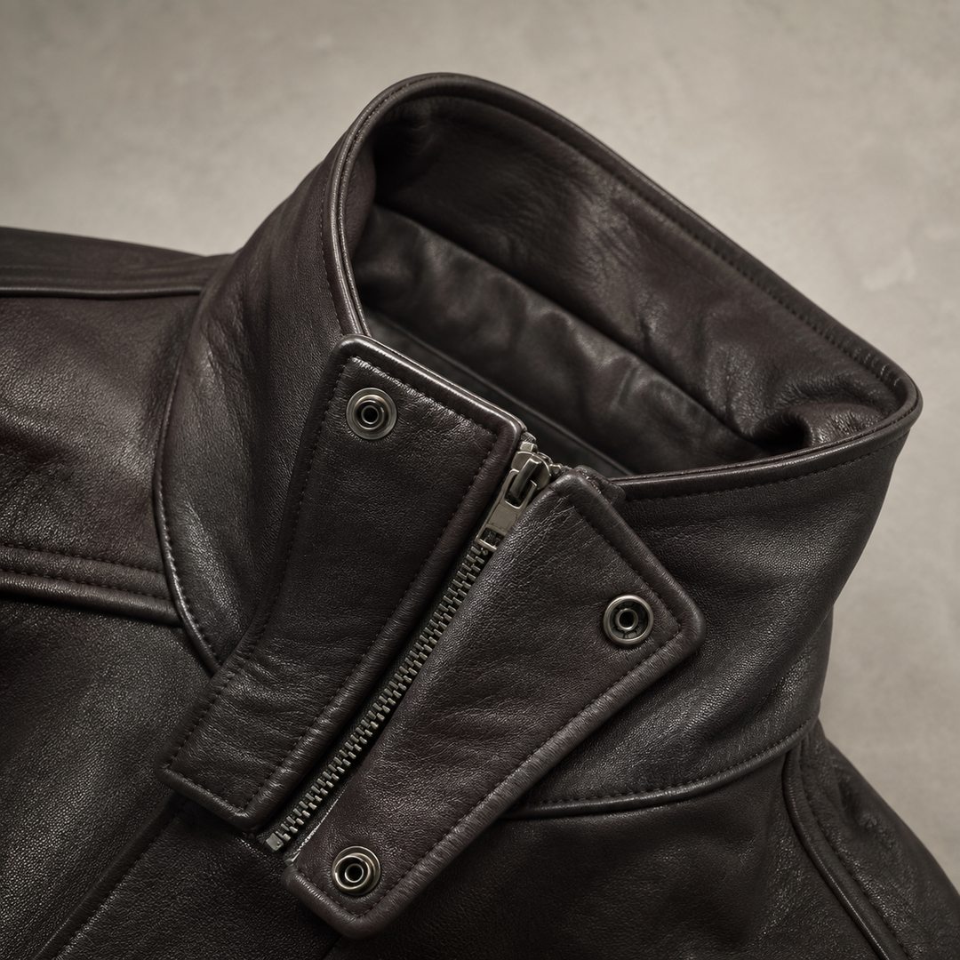 Giubbotto biker oversize da uomo con cintura e pelliccia sintetica